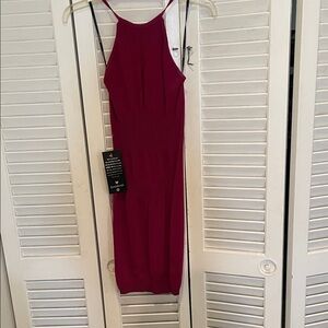 bebe Rich Burgundy Midi Dress